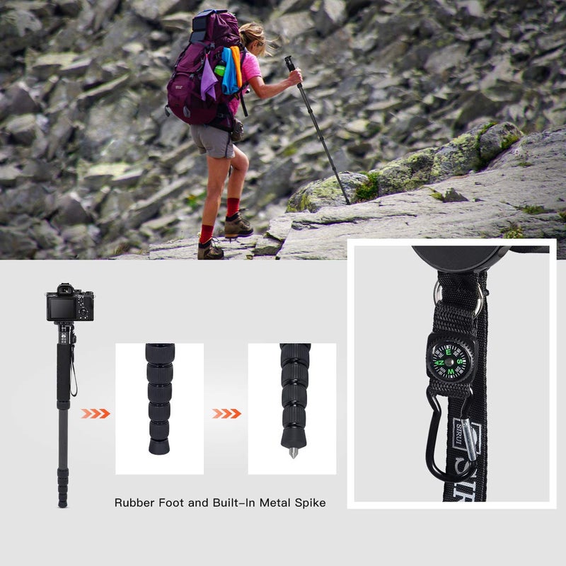 SIRUI Camera Monopod AM-326M 6 Section Carbon Fiber Portable Compact Lightweight Travel Monopod - Image 3